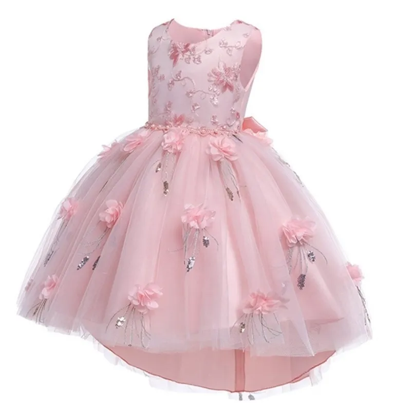 키즈 프린세스 드레스 3 4 5 6 7 8 9 10 년 꽃 소녀 소녀 옷을위한 공식 웨딩 파티 드레스 210329