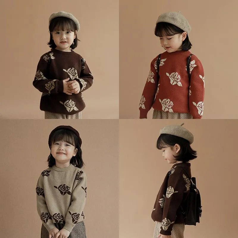 Kazak Kızların Kıyafetleri Kore Yabancı Tarzı Kazak Çocuk Bebek Bahar Sonbahar Jakarlı Tops