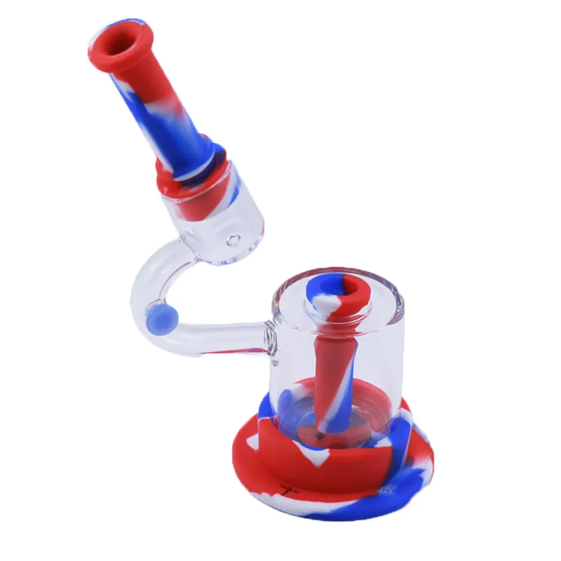 Bongs narghilè tubi acqua con tubi dell'olio DAB Rig in vetro percolatore tubo microscopio forma narghilè al silicone adulto fumare regalo personalizzato