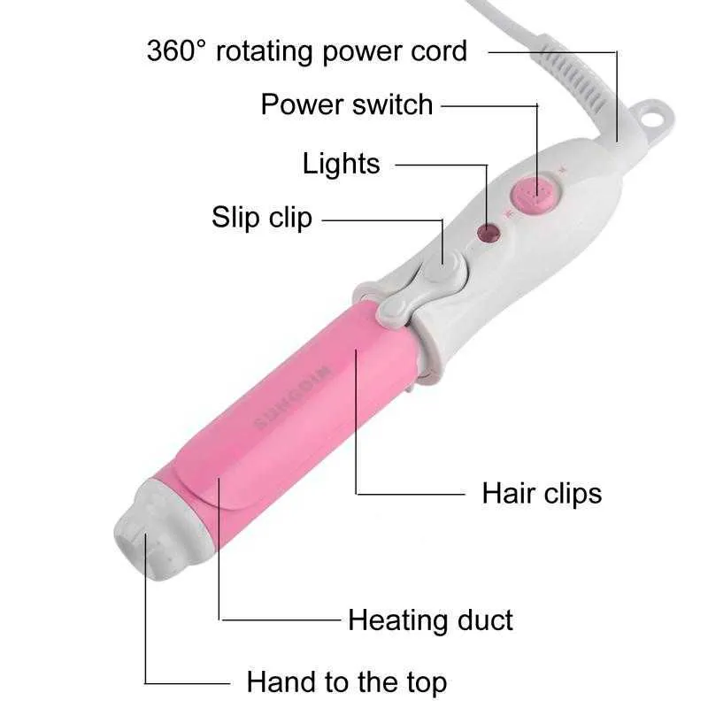 Mini Portable Electric Hair Curler Hair Styling Tools Hair Roller Tongs Professional Curling Iron Hair Care DHL 0604075