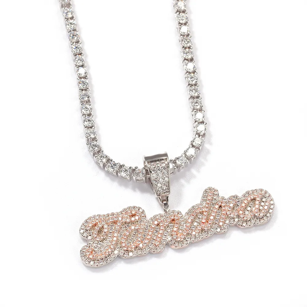 Lettre initiale de petite taille avec boucle combinaison mots nom pendentif collier deux couleurs bijoux cadeaux de noël