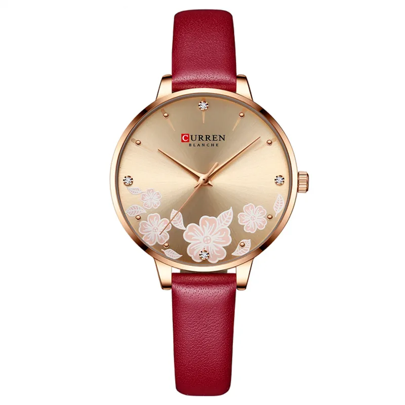 Montres pour femmes de la marque de luxe avec strass et cadran fleur de quartz bracelet de bracelet de bracelet de bracelet pour dames