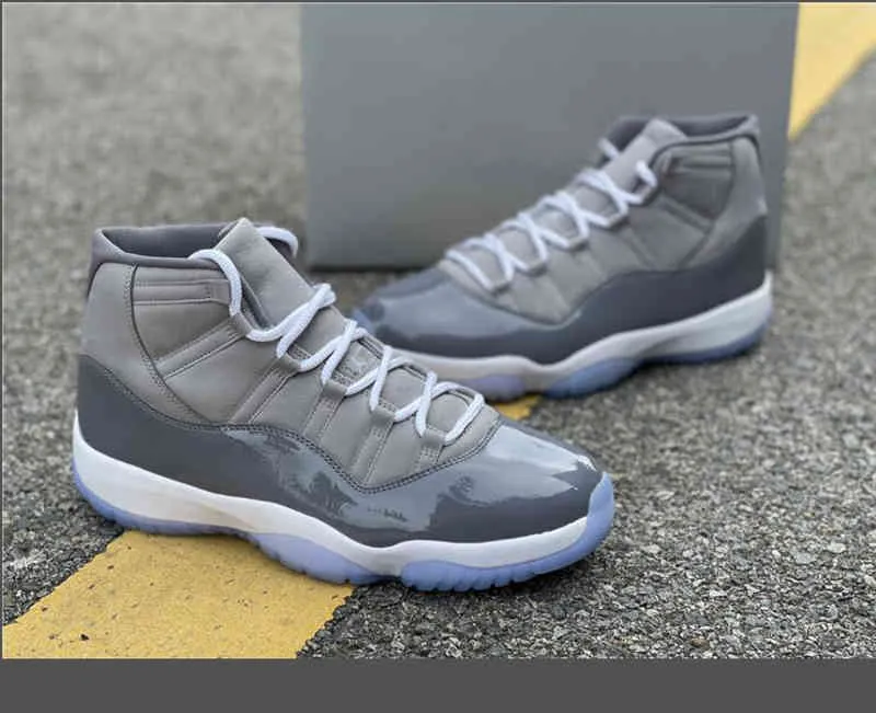 Schoenen 11 Cool Grey heren Basketbal Echte koolstofvezel 11s Medium Wit-Cool Mannen Sport Sneakers Airs Running Trainers CT8012-005