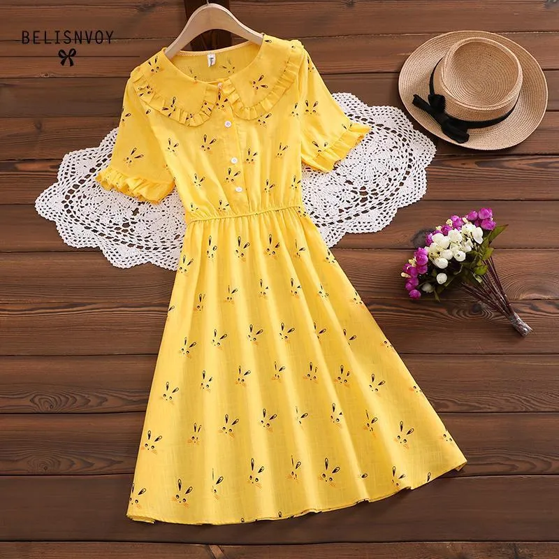 Yellow peter deals pan collar dress