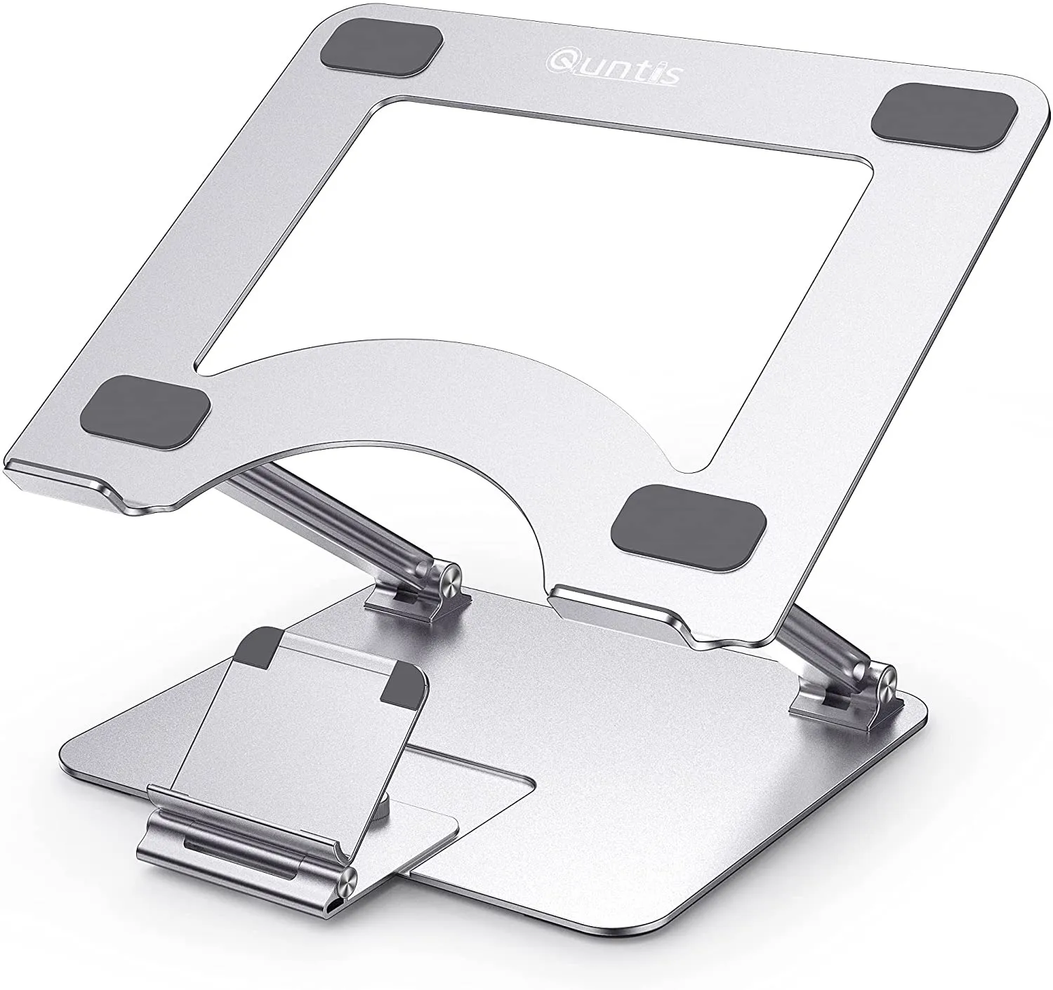 Base Laptop Regolabile Supporto Per Laptop Regolabile - Base Girevole 360°, Ergonomico, Per Notebook Fino A 17 Pollici, Colore Argento Supporto In Metallo