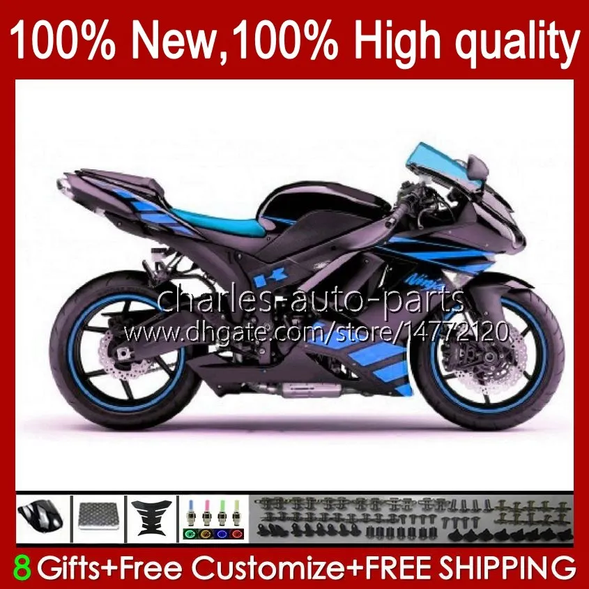 Полные тела для Kawasaki Ninja ZX 6R 600CC 6 R ZX636 ZX600C ZX6R 05 06 CUDLOWORK 7NO.74 ZX 636 ZX-600 ZX-636 600 CC 05-06 ZX600 ZX-6R 2005 2006 OEM Обтекивает комплект глянцевый синий