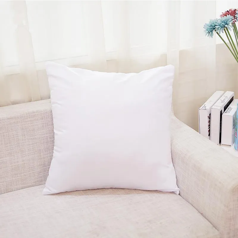Sublimering kuddecase kvadrat vit kudde täcke soffa bil sovrum dekoration personliga tomma diy gåvor för vänner
