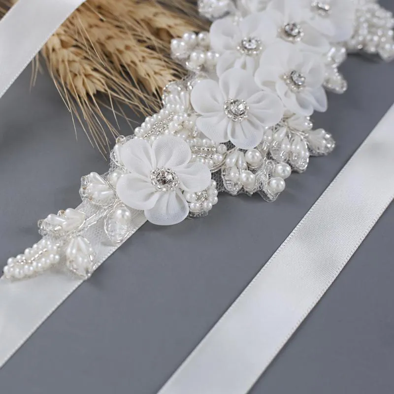 Wedding Sashes TRiXY S355 Charming Flowers Belts For Women Bridal Belt Rhinestone Sash Bride Accessories289L