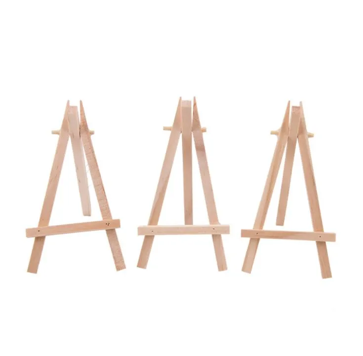 8x15cm Natural Wooden Mini Tripod Easel Painting Holder Menu Board Accessoriy Stand Display Small Holders Wedding Decoration SN4738