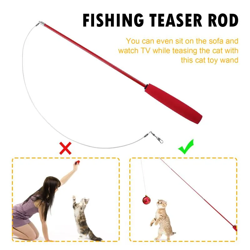 Cat Teaser Wands Retractable Fishing Pole Wand Stick Rod Toy Toys2884 From  Maxing6, $21.58