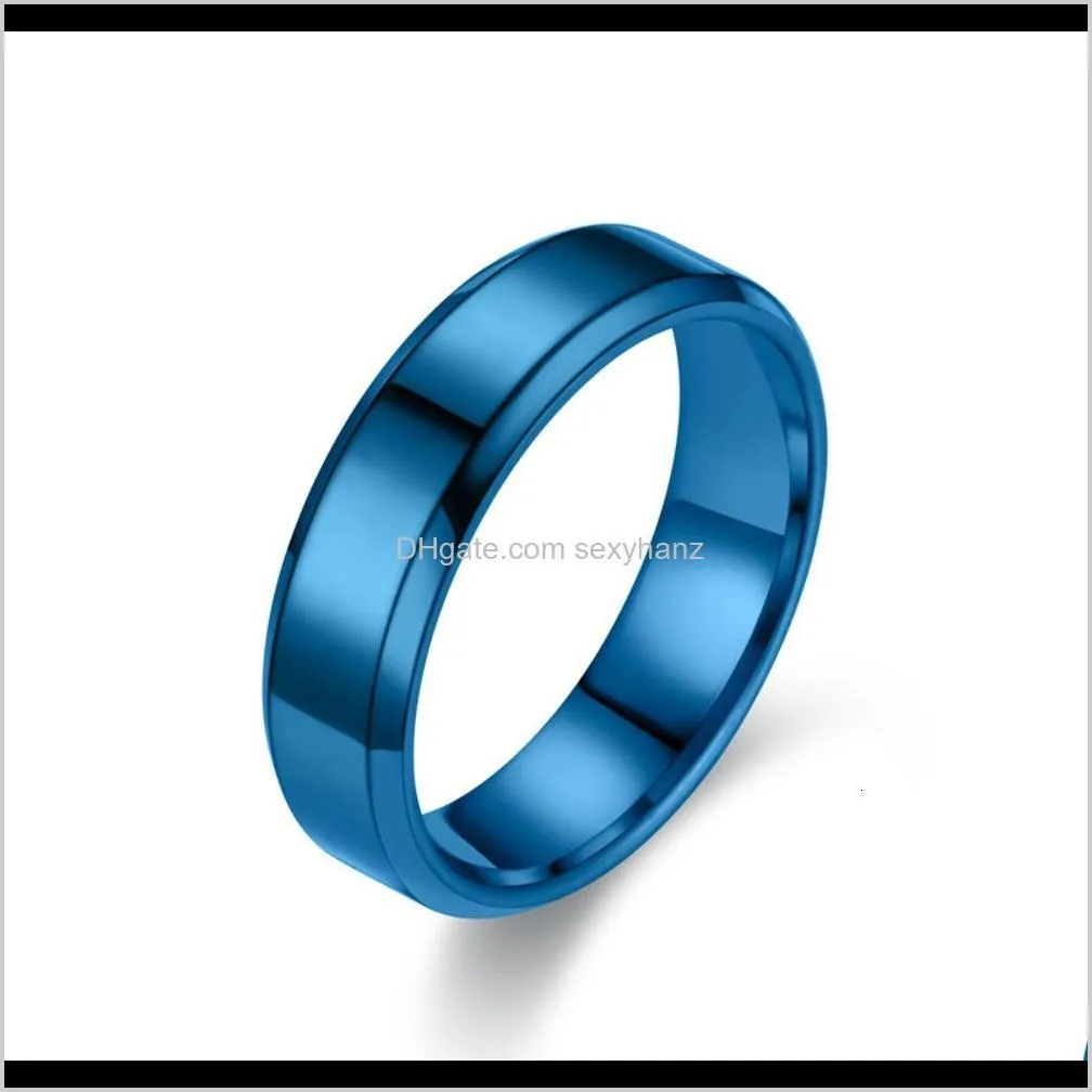 6m stainless steel smooth plate ring, men`s ring with name design