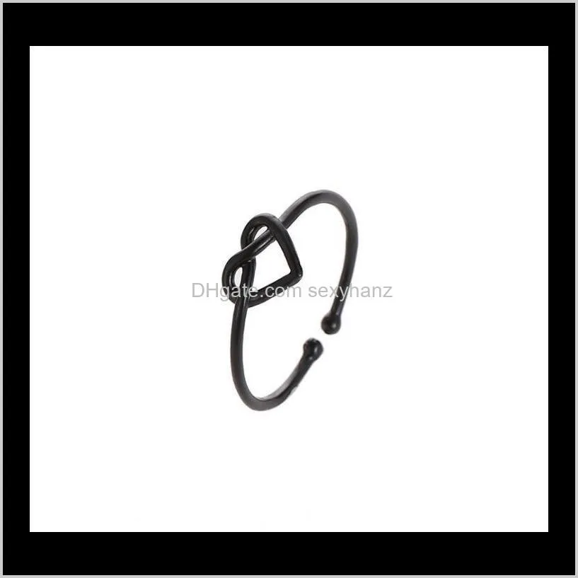 fashion infinity knot hollow love opening rings bowknot peach heart simple knuckle hand finger ring women wedding gifts accessory