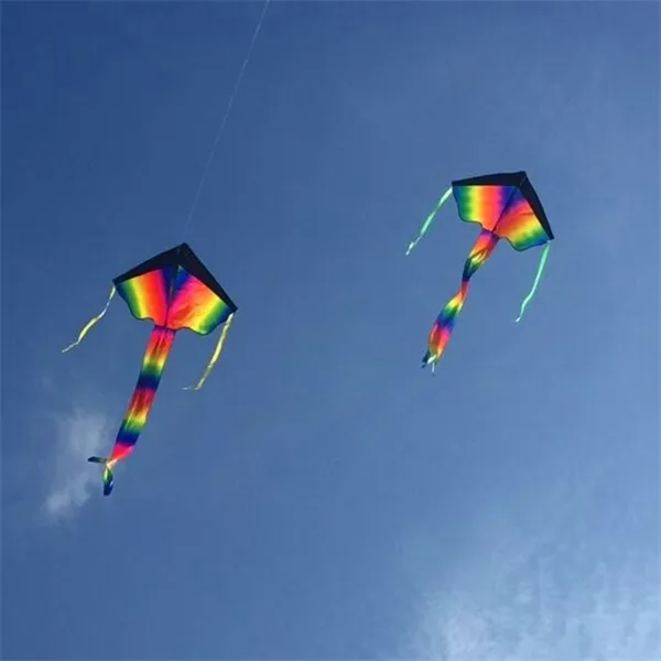 Hot Sell Rainbow Kite For Kids Delta Nylon Toys S Barn Flyglinje Weifang Bird Factory I Y0616