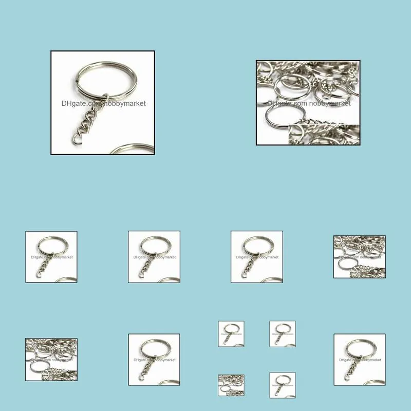 Free Shipping 30 Pieces/Lot New Silver 25mm Split Key Chains & Key Rings 53mm (2 1/8
