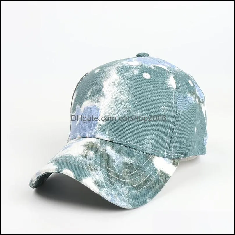 Wide Brim Hats Europe And The United States Tie-dye Gradient Color Baseball Cap Men Women Korean Edition Street