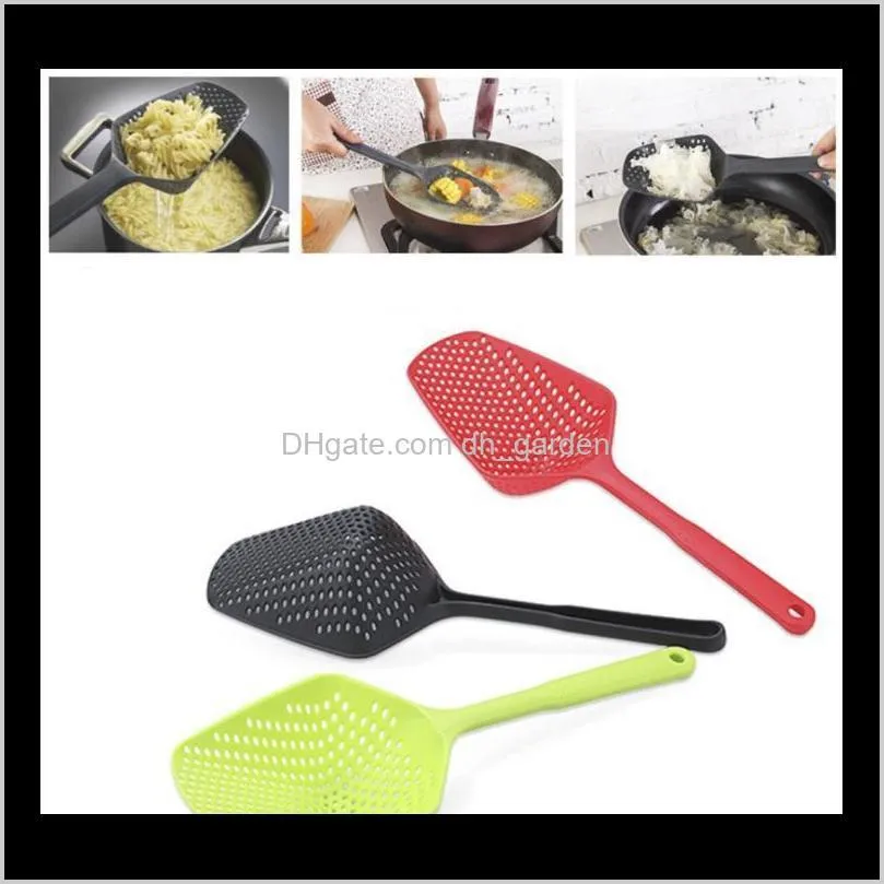 plastic shovels vegetable strainer scoop nylon spoon large colander soup filter pasta heat resistant strainer kitchen tools sn2300