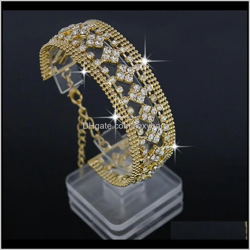 fashion crystal shine bracelets jewelry for women european style authentic square flower jewelry gift