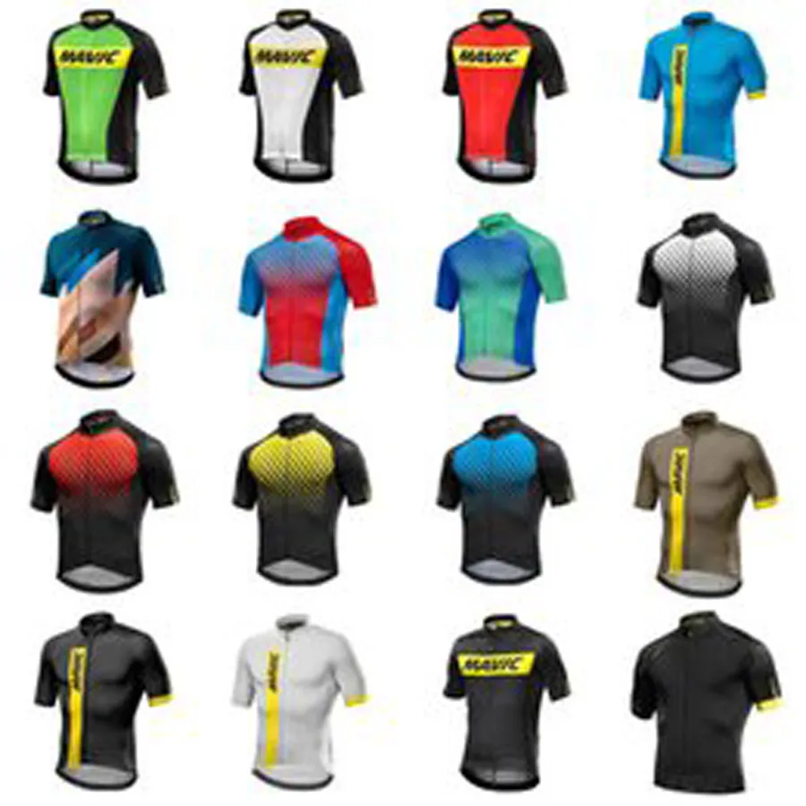 Mavic Team Heren Fietsen Korte Mouwen Jersey Road Racing Shirts Fiets Tops Zomer Ademend Outdoor Sports Maillot S21042903