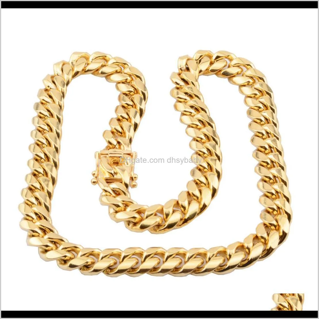 luxury designer mens necklace gold chain stainless steel jewelry hip hop cuban link rapper accessories fashion jewellery