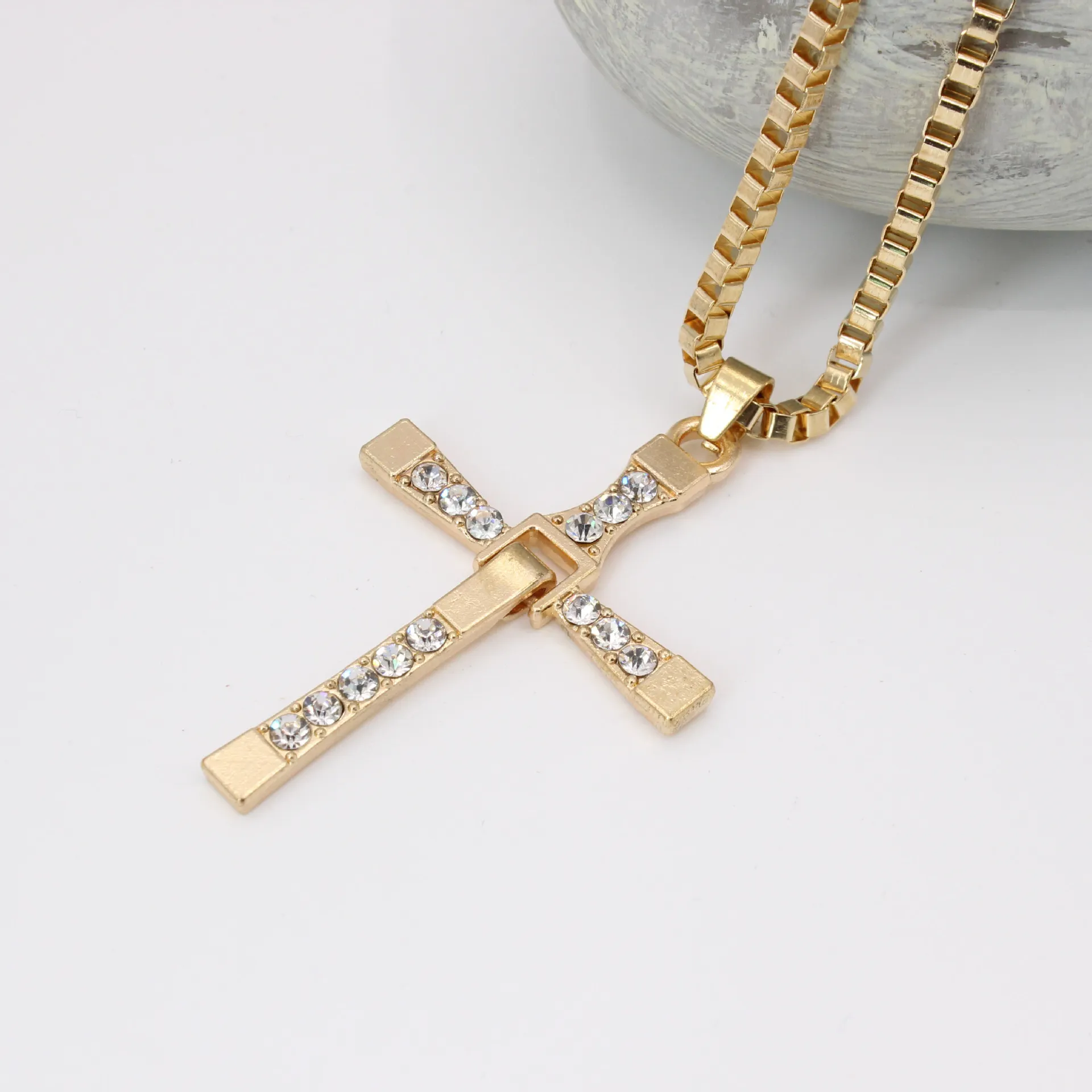 Fast And Furious Necklacespendants Movie Jewelry Classic Rhinestone Pendant Sliver Cross Necklaces Pendants For Men Rxltx Jgn31