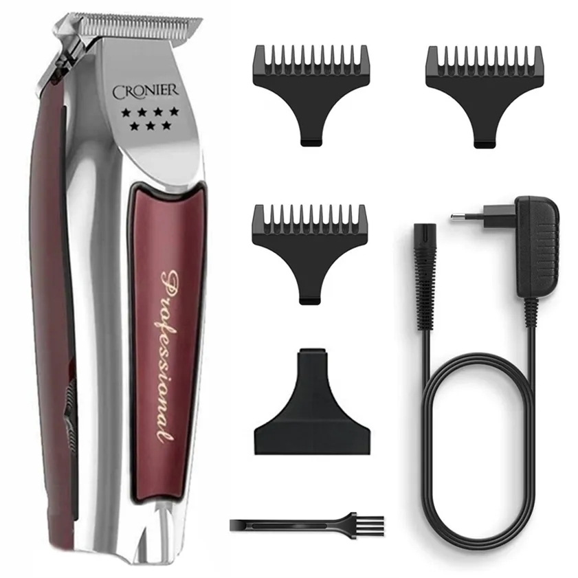 Cordless Professional Hair Trymer for Men Akumulator Clipper Potężny krawędź zarys maszyny do cięcia elektrycznego 220216