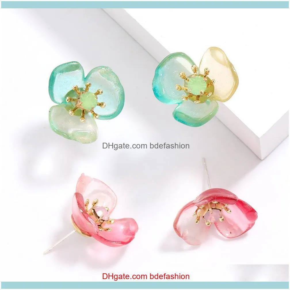 Earrings Jewelrywomen Flower Resin Stud Earring Classical Style Women Party Birthday Christmas Gift Drop Delivery 2021 Czdsd