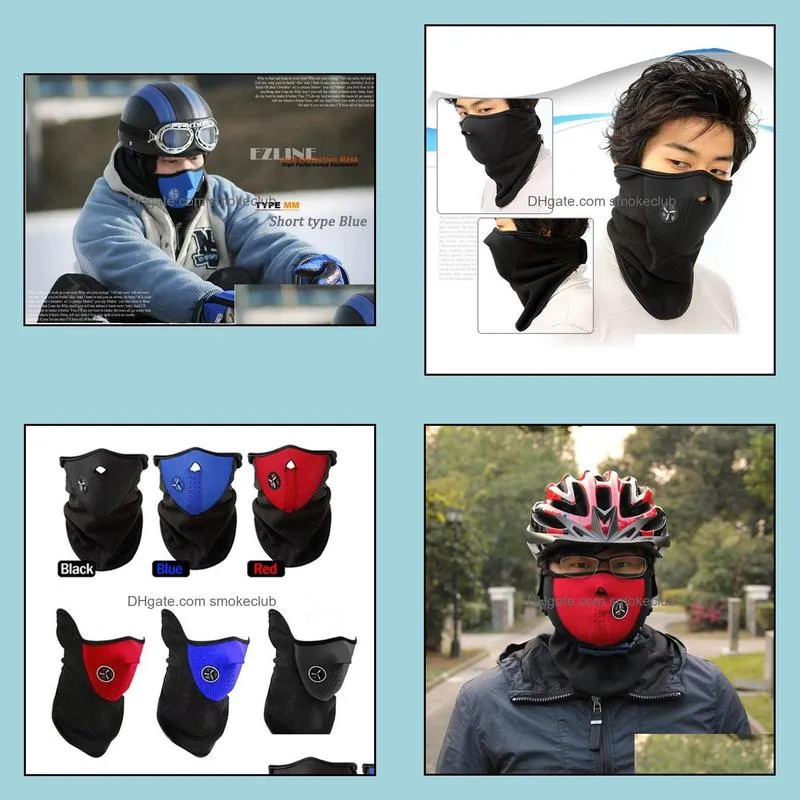 Hotest Bicycle Cycling Motorcycle Half Face Mask Winter Warm Outdoor Sport Ski Mask Bike Cap CS Riding Mask Epacket Free