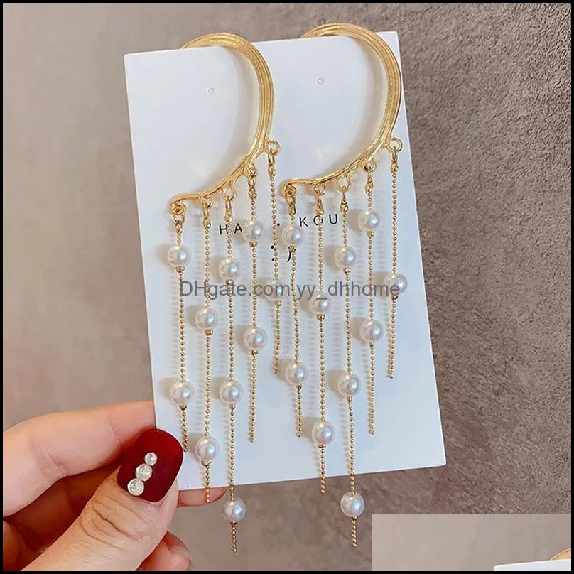Brincos de breol parafusos de rosca de j￳ias Design de ￡gua Drop p￩rolas clipe de borla para mulheres Acess￳rios para mulheres Acess￳rios para festas de casamento Ins entrega