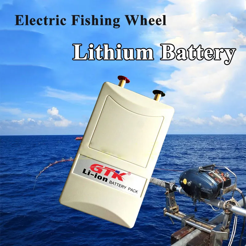12 V 12Ah Lityum İyon Pil Paketi Ile BMS ile Elektrikli Balıkçılık Tekerlek Elektrikli Capstan + 1A Şarj + Çanta