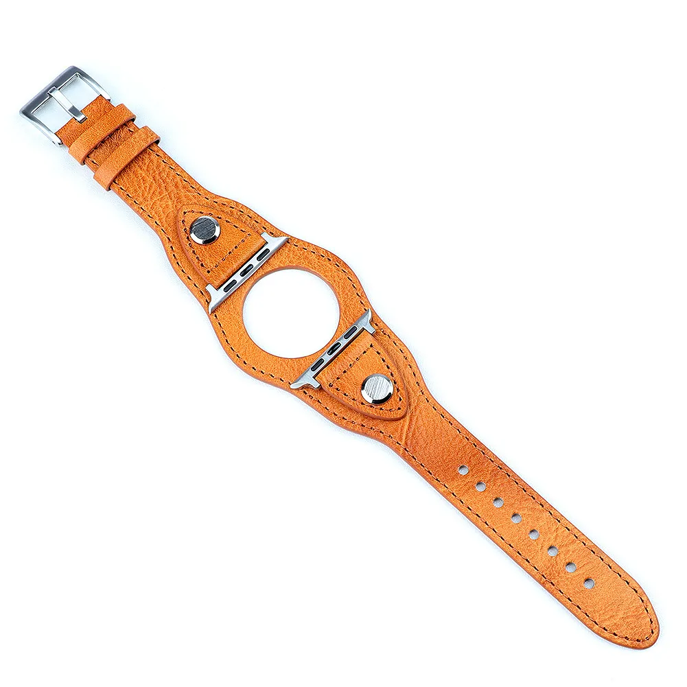 Studded läderband Stiftspänne Armband för Apple Watch Band 44mm 38mm 40mm 42mm Luxury Watchband Iwatch Series 6 5 4 SE Wristbands Smart Tillbehör