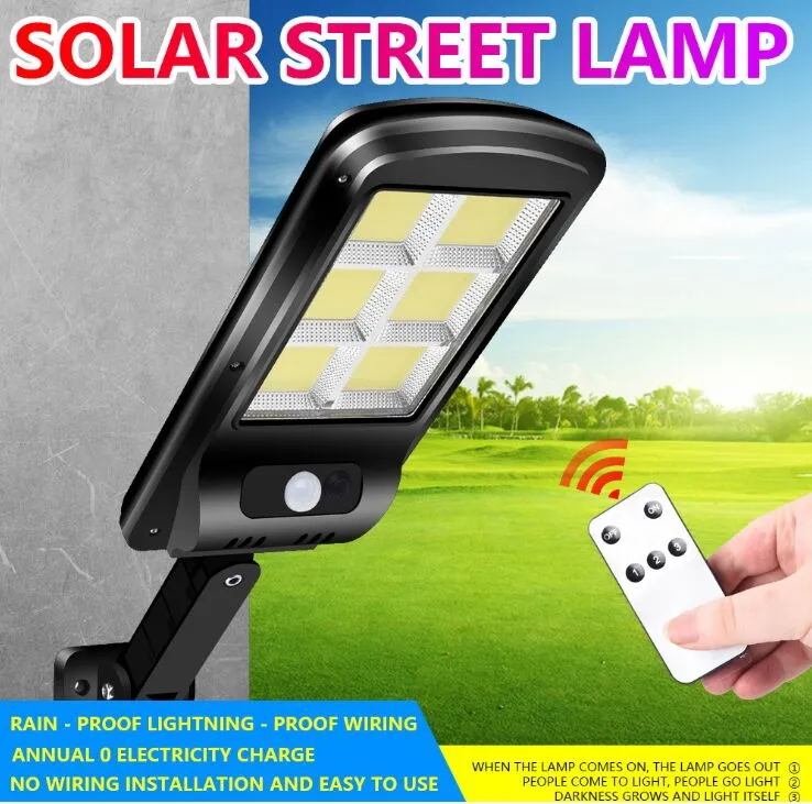 Luz solar 3 modos impermeável IP65 LED Lâmpada PIR Motion Sensor Garden Outdoor Street