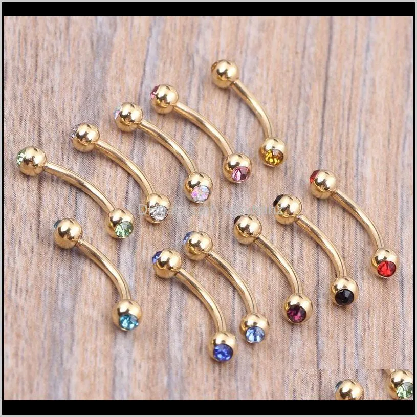 black gold silver eyebrow piercing 16g ball banana eyebrow ring labret bars hypoallergenic surgical steel body jewelry