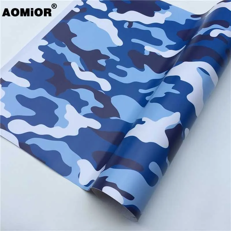 Blue Camo Vinyl Wrap Film(20)