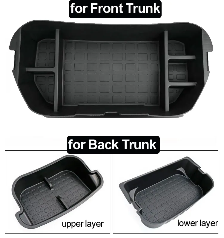 Tesla Modelo Y 2021 Front De Tronco De Tronco De Armazenamento De Tronco Espaço Organizador ABS Modely Trunks Caixa de Armazenamento Acessórios para Carro