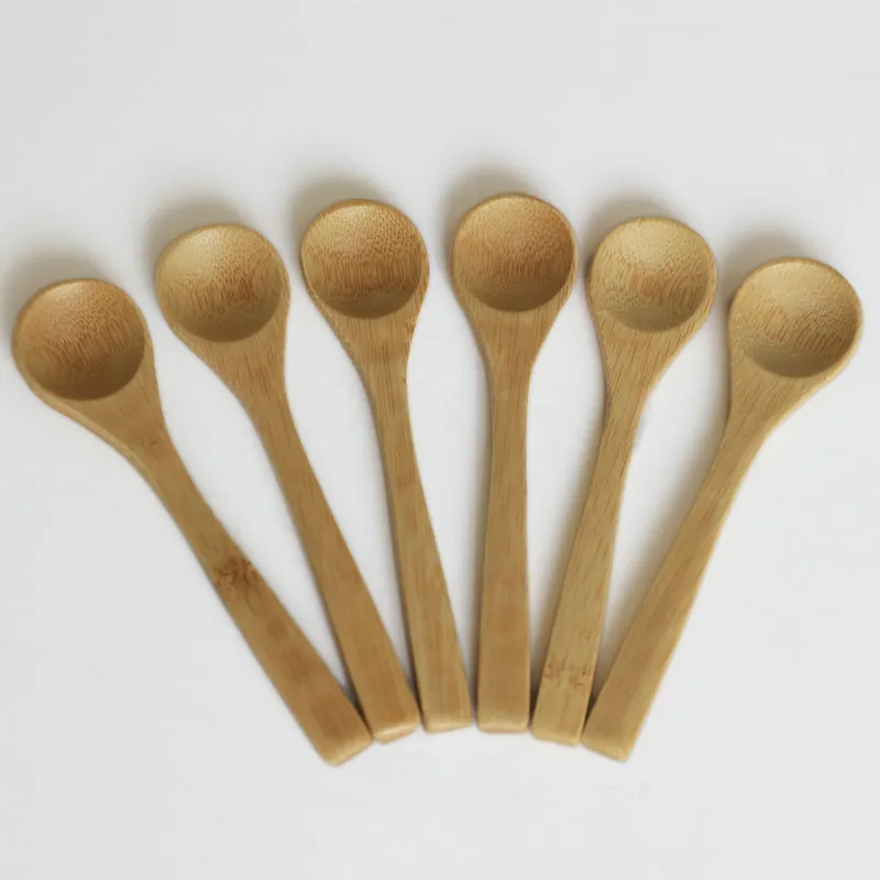 8サイズの小さな竹のスプーン自然Eeo-Frendly Mini Honey Spoons Kitchen Mini Coffee Teaspoon Kids Ice Cream Scoop 9〜16Cm DH2073