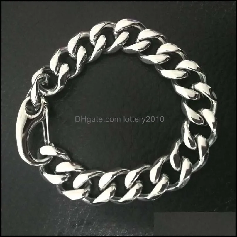 Link, Chain Polishing Bracelets Men Cuban Link On Hand Hip Hop Rock Bracelet Stainless Steel Gifts For Male Accessories