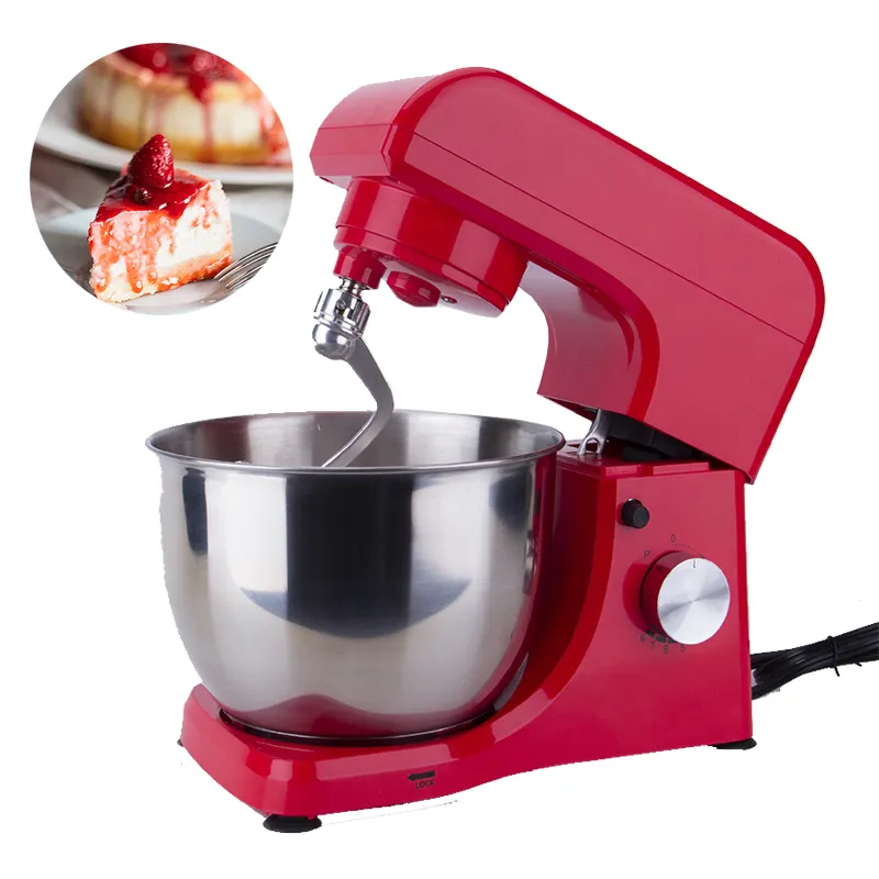 1000W 5L Rostfritt stålskål 8-hastighet Kök Matställ mixer Cream Egg Whisk Blender Cake Dough Bread Mixer Maker Machine