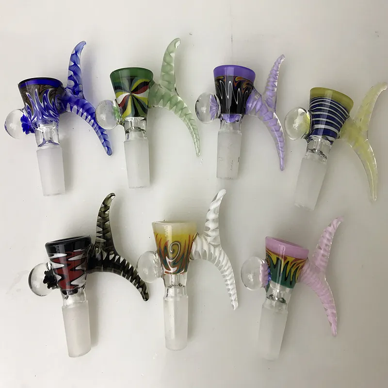 I lager Heady Glass Bowls 14mm Manliga Joint OD 25cm 7 Styles Bowl Oil Dab Rigs Rökningstillbehör för vattenrör Tobaksröktillbehör