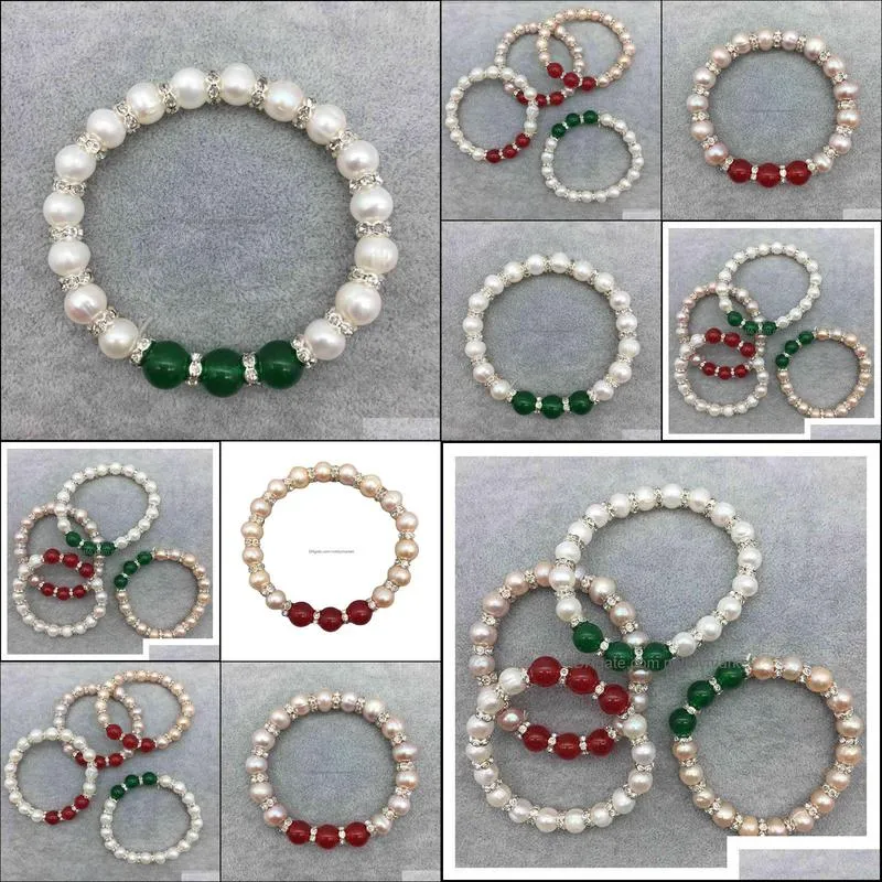 Freshwater pearl bracelet female Korean fashion diamond ring Pearl Bracelet Zhuji