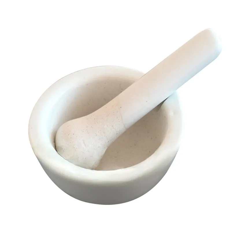 White Granite Mortar & Pestle Natural Stone Grinder for Spices, Seasonings, Pastes, Pestos and Guacamole 90mm-Dia 210611