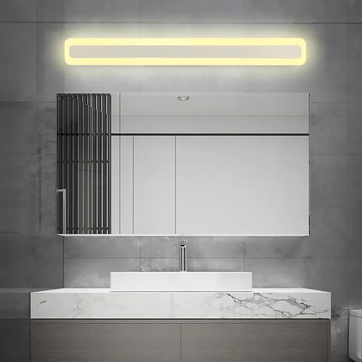 Lâmpadas de parede acrílica moderna Luz de espelho de banheiro de banheiro 40/52/80cm AC85-265V Lâmpada de decoração da escada de escada de escada