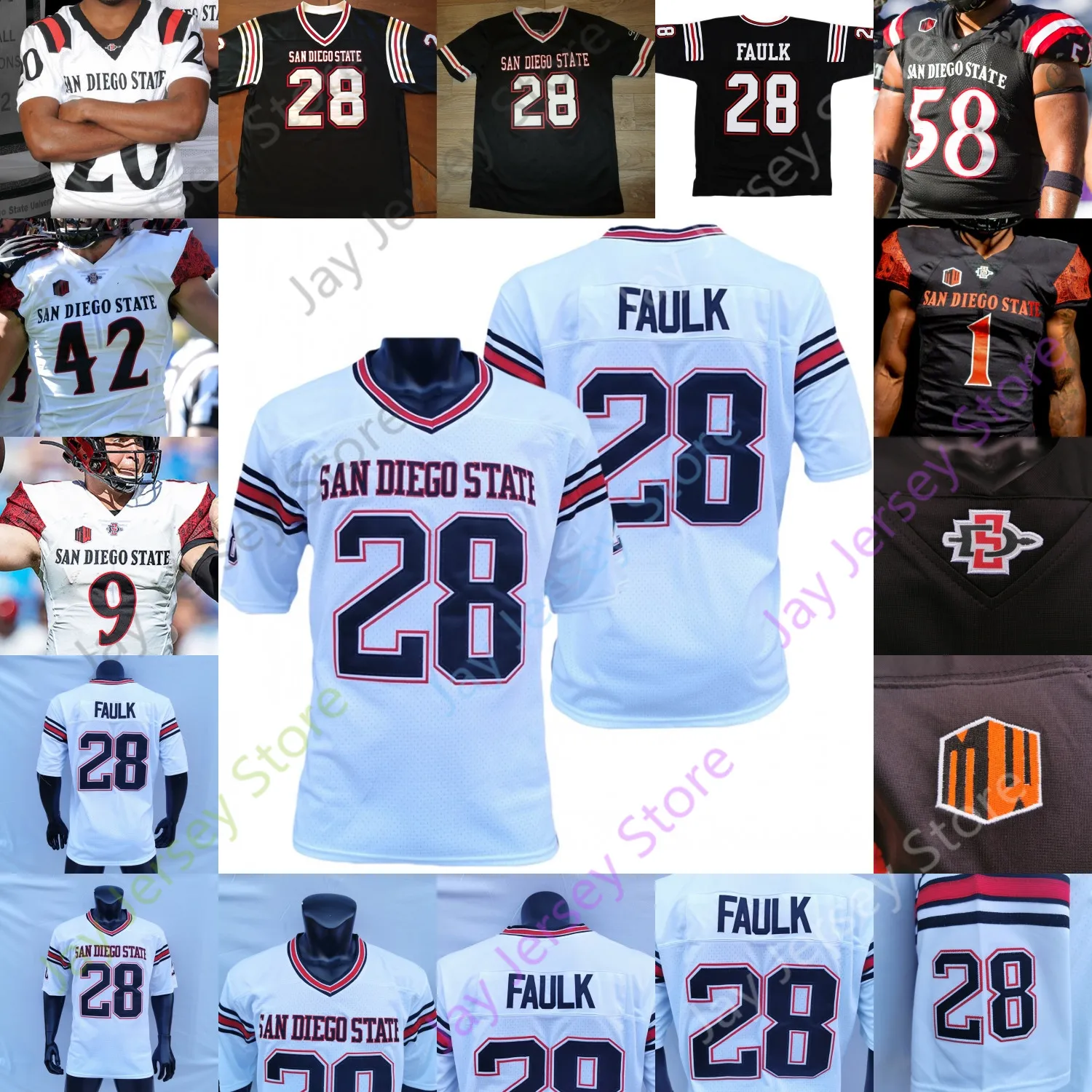 San Diego State Aztecs Football Jersey NCAA College Marshall Faulk Williams Jordon Brookshire Chance Greg Bell Bellinger McMorris Johnson Hawkins Thomas McDonald