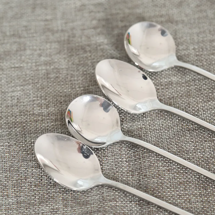 Długi uchwyt Coffee Spoon Stal nierdzewna Round Zupa Spoons Restauracja Hotel Kuchnia Lody Herbata Scoop Tleware BH5042 WDL