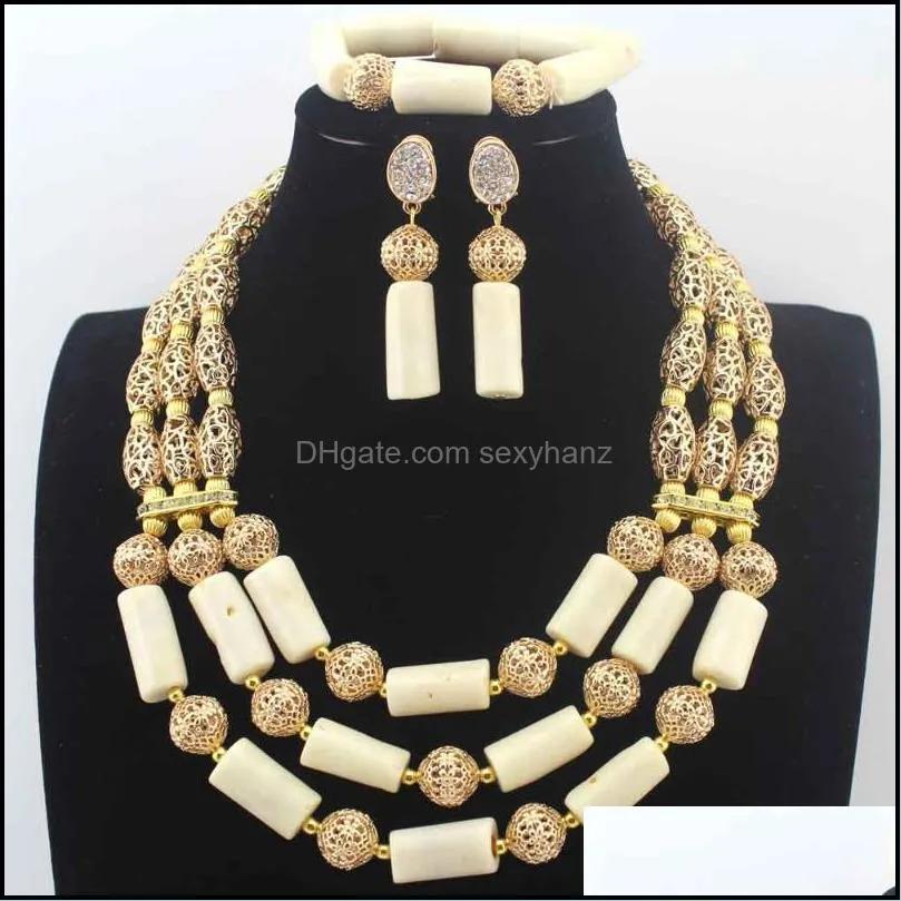 Earrings & Necklace Beautiful Purple Coral Beads Nigerian Wedding Jewelry Set African Costume W13669