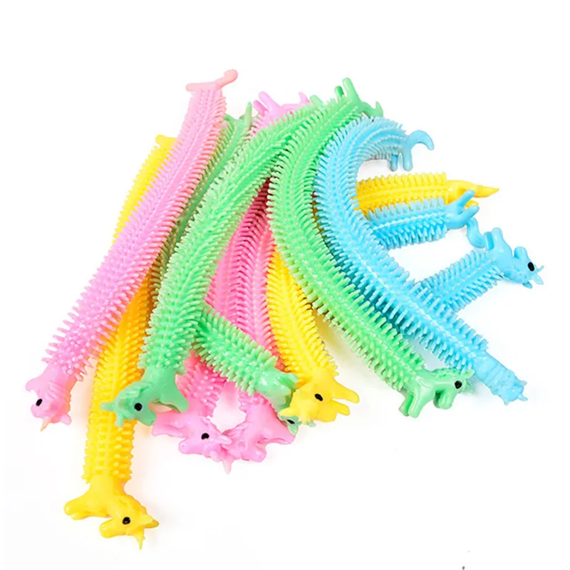 TPR الإجهاد التخفيف من TPR MONKEY WORM String Fidget Funny Pull Vate Toys Noodles Anti Glue Glue Lope Neon Autism Gift for Kids DHL
