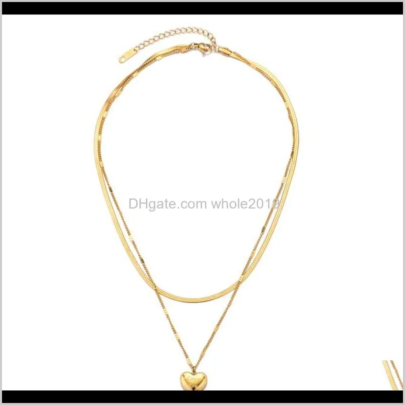 fashion multilayer dainty tiny heart shaped pendant necklaces for women jewelry choker necklace collares