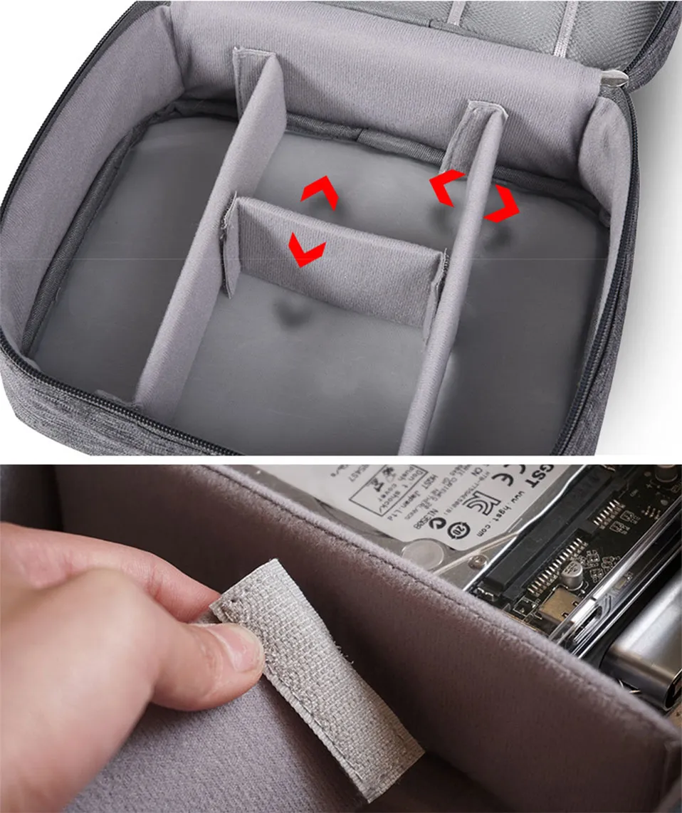 Travel Digital Accessories Storage Bag Portable USB Cable  Gadget Devices Organizer Travel Nylon Cable Case Bag (8)