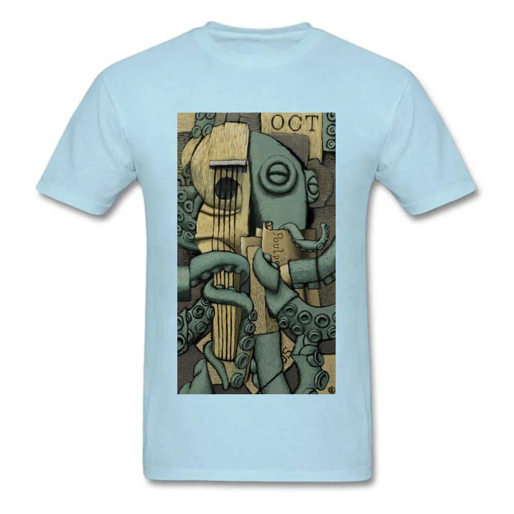 Georges Braquetopus Tops T Shirt Retro O-Neck Print Short Sleeve Pure Cotton Men