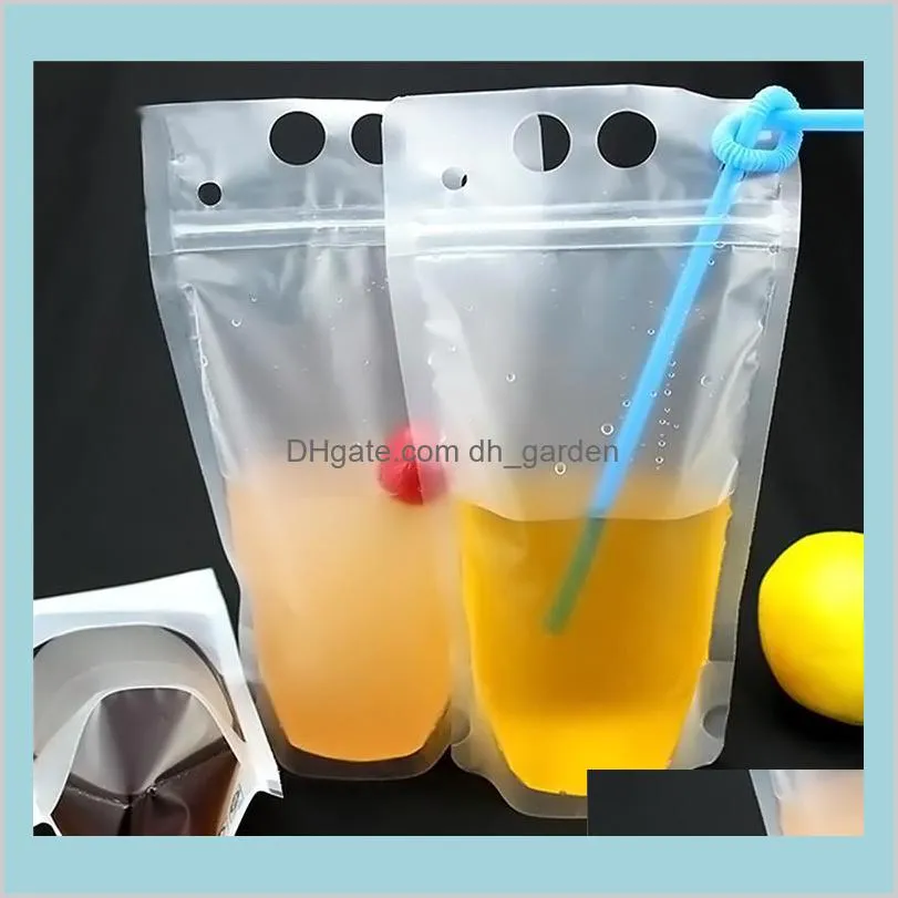 100pcs Clear Drink Pouches Bags frosted