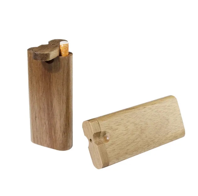 Bela madeira Dugout uma caixa de armazenamento de tubos de rebatedor Caixa de proteção design inovador portátil para ferramenta de tubo de fumo de cigarro alta